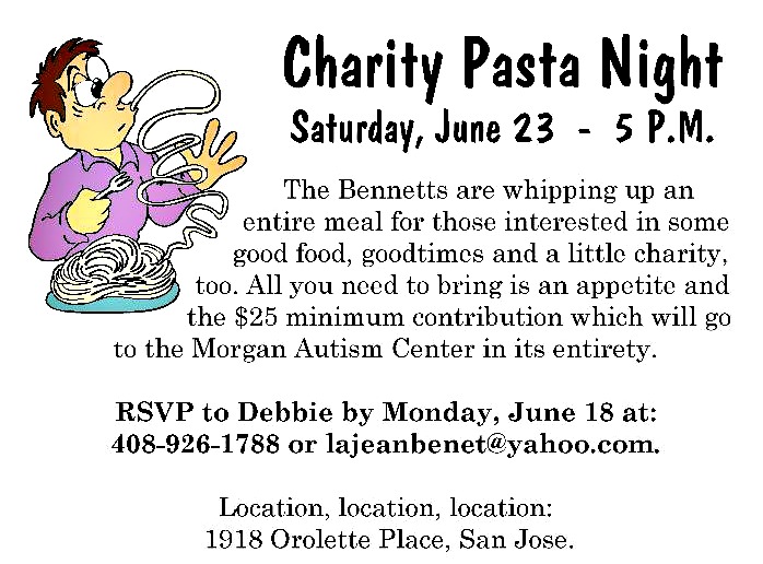 Charity Pasta Night Flyer