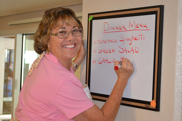 Jackie Mitchell posting the menu